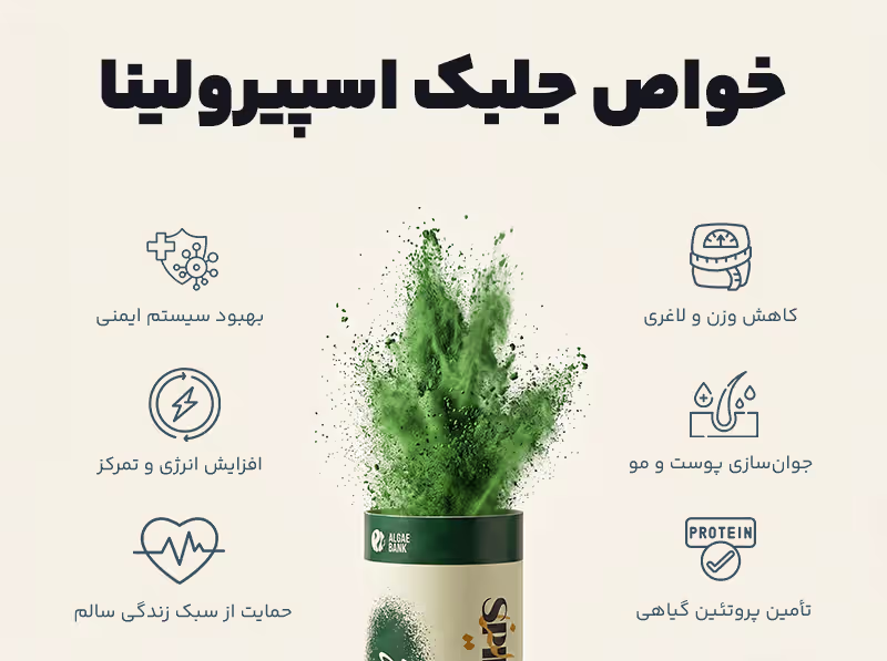 خواص جلبک اسپیرولینا به‌صورت تیتروار